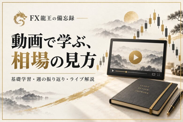 動画で学ぶ、相場の見方。FX龍王の基礎学習・週の振り返り・ライブ解説ガイド