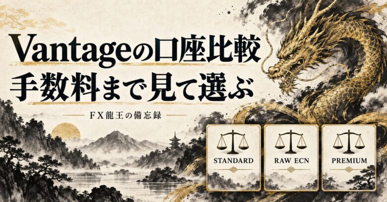 Vantageの口座比較。スタンダード・RAW ECN・プレミアムを手数料まで見て選ぶ